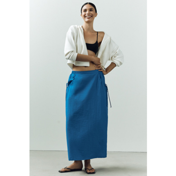 Anthropologie Dresses & Skirts - Daily Practice Nylon Midi Skirt by Anthropologie in Blue
